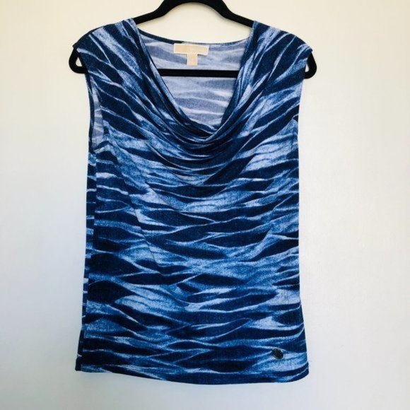 Michael Kors Blue Print Sleeveless- Size Small - Picture 7 of 11